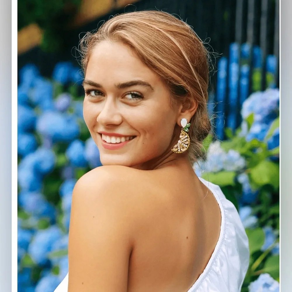 Loren Hope Yellow Crystal Fan Drop Earrings - Picture 2 of 6